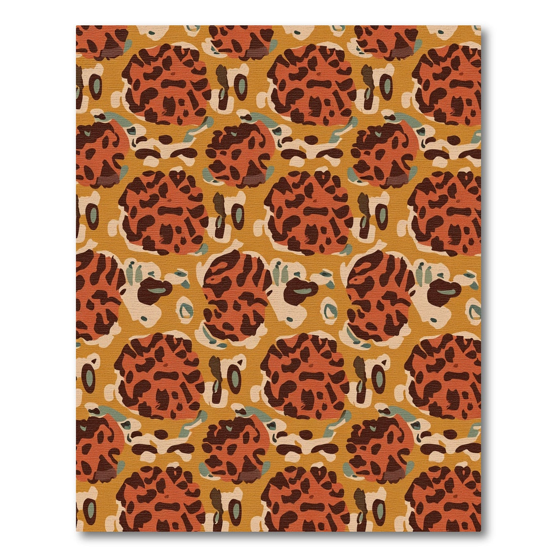 Burnt Orange Leopard Print Accents Rug