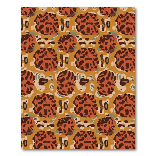 Burnt Orange Leopard Print Accents Rug