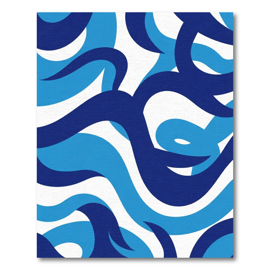 Blue Abstract Swirl Wave Rug