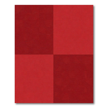 Deep Crimson Geometric Squares Rug