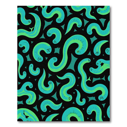 Teal Green Swirl Aquatic Pattern Rug