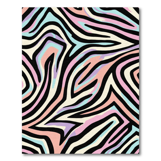 Pastel Zebra Stripe Swirl Rug