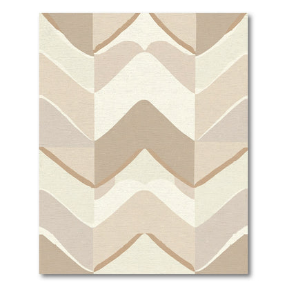 Earthy Tone Wavy Chevron Accordion Rug