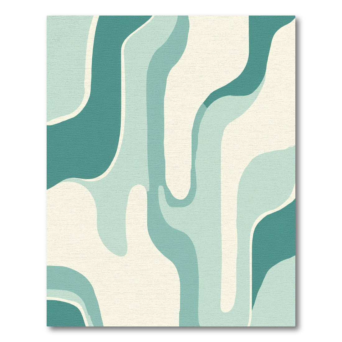 Teal Aqua Flowing Abstract Waves Rug