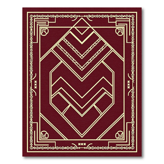 Art Deco Crimson Geometric Heart Rug