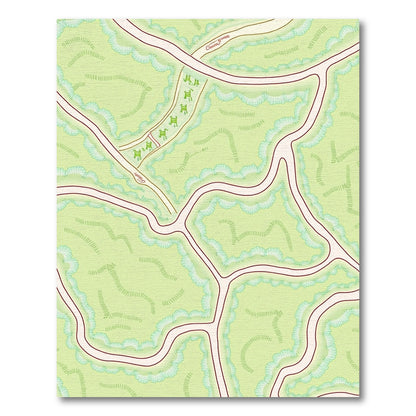 Green Animals Map Medallion Rug