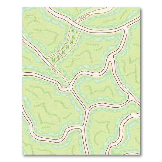 Green Animals Map Medallion Rug