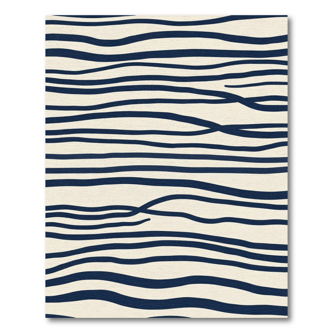 Organic Navy Wave Stripe Rug