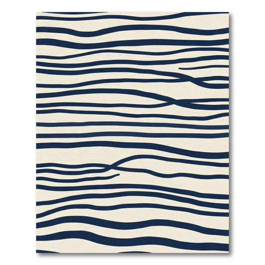 Organic Navy Wave Stripe Rug