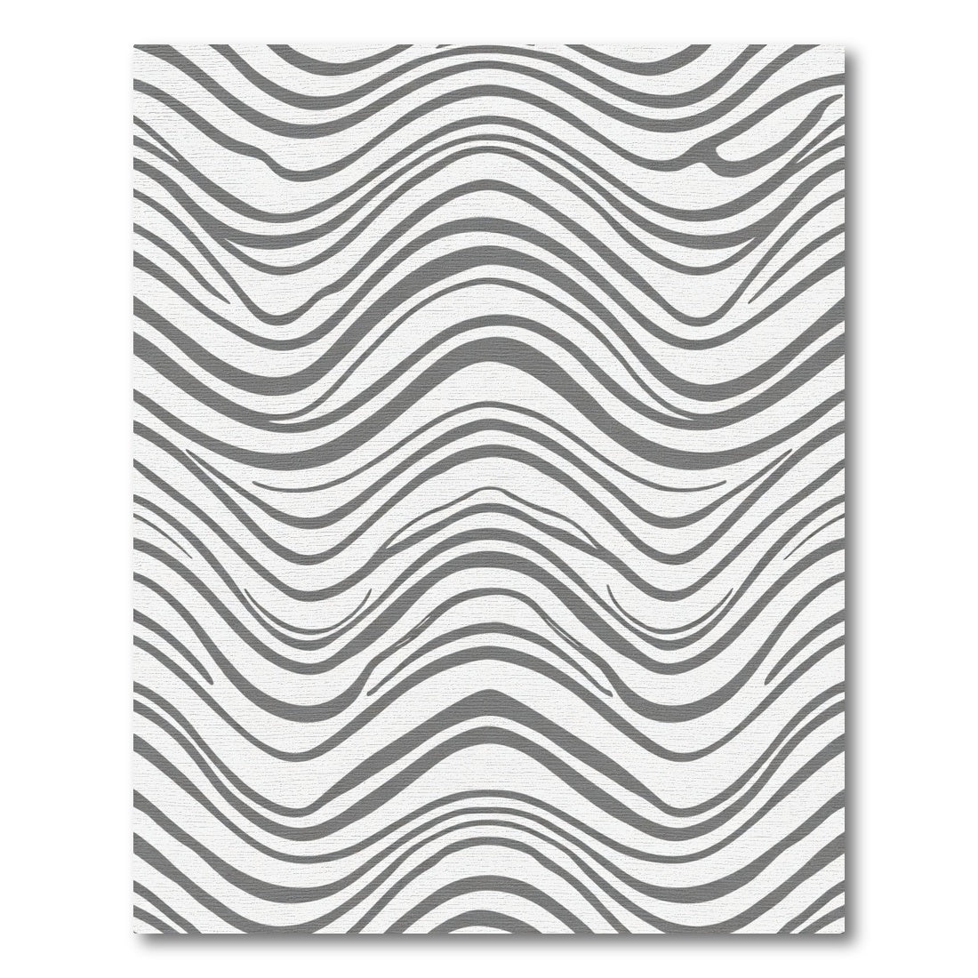 Modern Gray Wavy Stripe Rug
