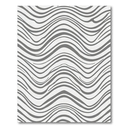 Modern Gray Wavy Stripe Rug