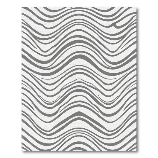 Modern Gray Wavy Stripe Rug