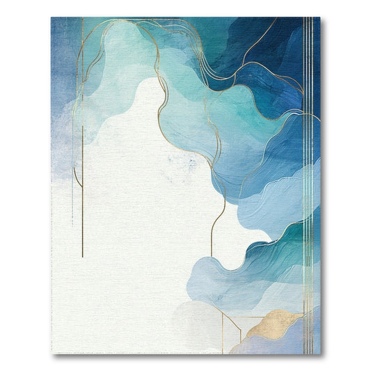 Wave Abstract Area Blue Teal Wave Abstract Area Rug