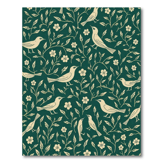 Vintage Beige Bird Floral Garland Rug