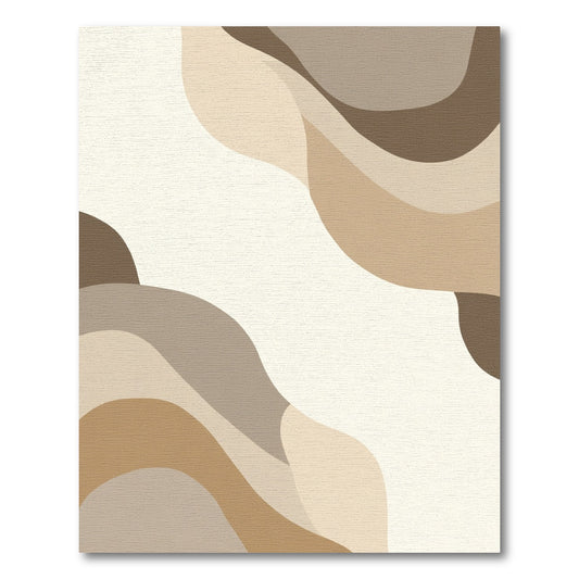 Cream Earthy Tone Abstract Waves Rug