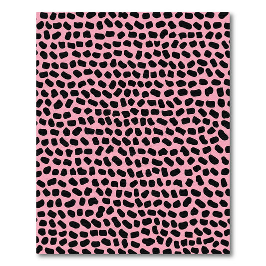 Pink Black Spots Scatter Rug