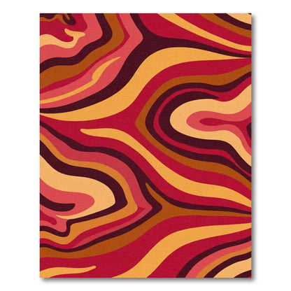Groovy Swirl Red Orange Abstract Rug