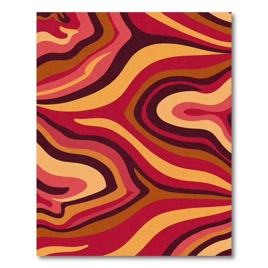 Groovy Swirl Red Orange Abstract Rug