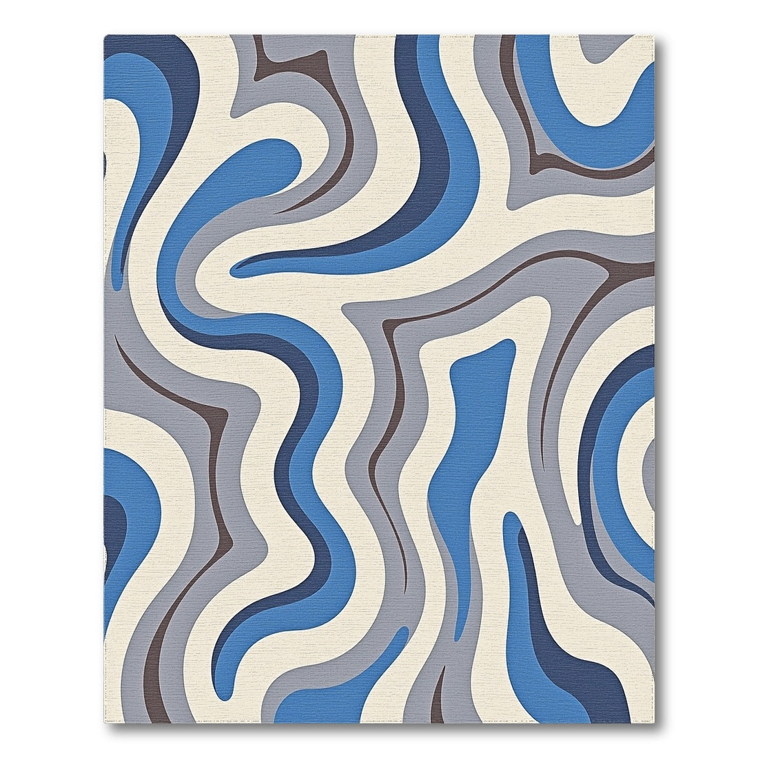 Blue Gray Wavy Abstract Rug