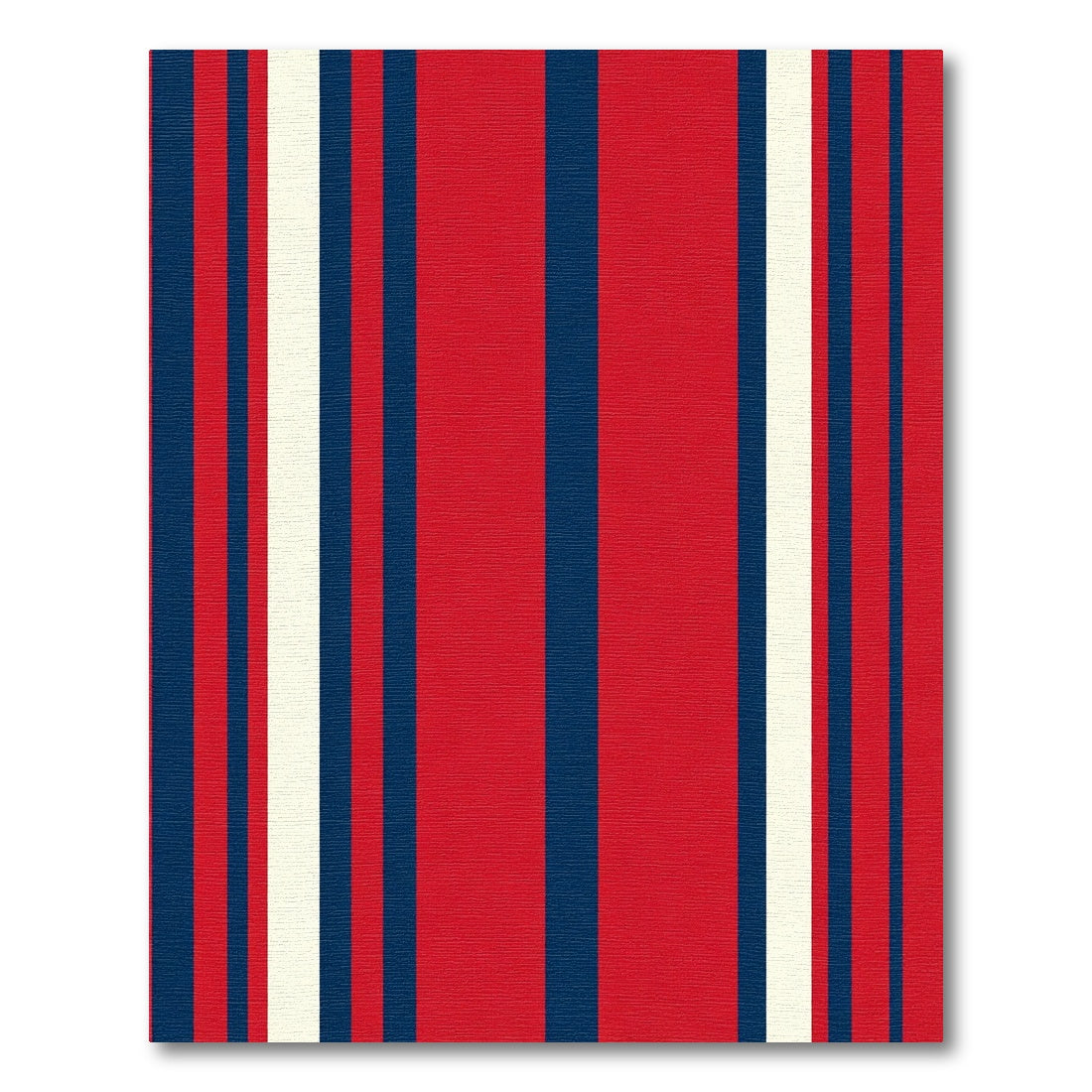 Bold Red Cream Navy Stripe Rug