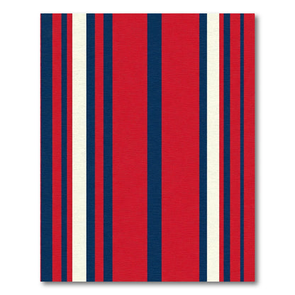 Bold Red Cream Navy Stripe Rug