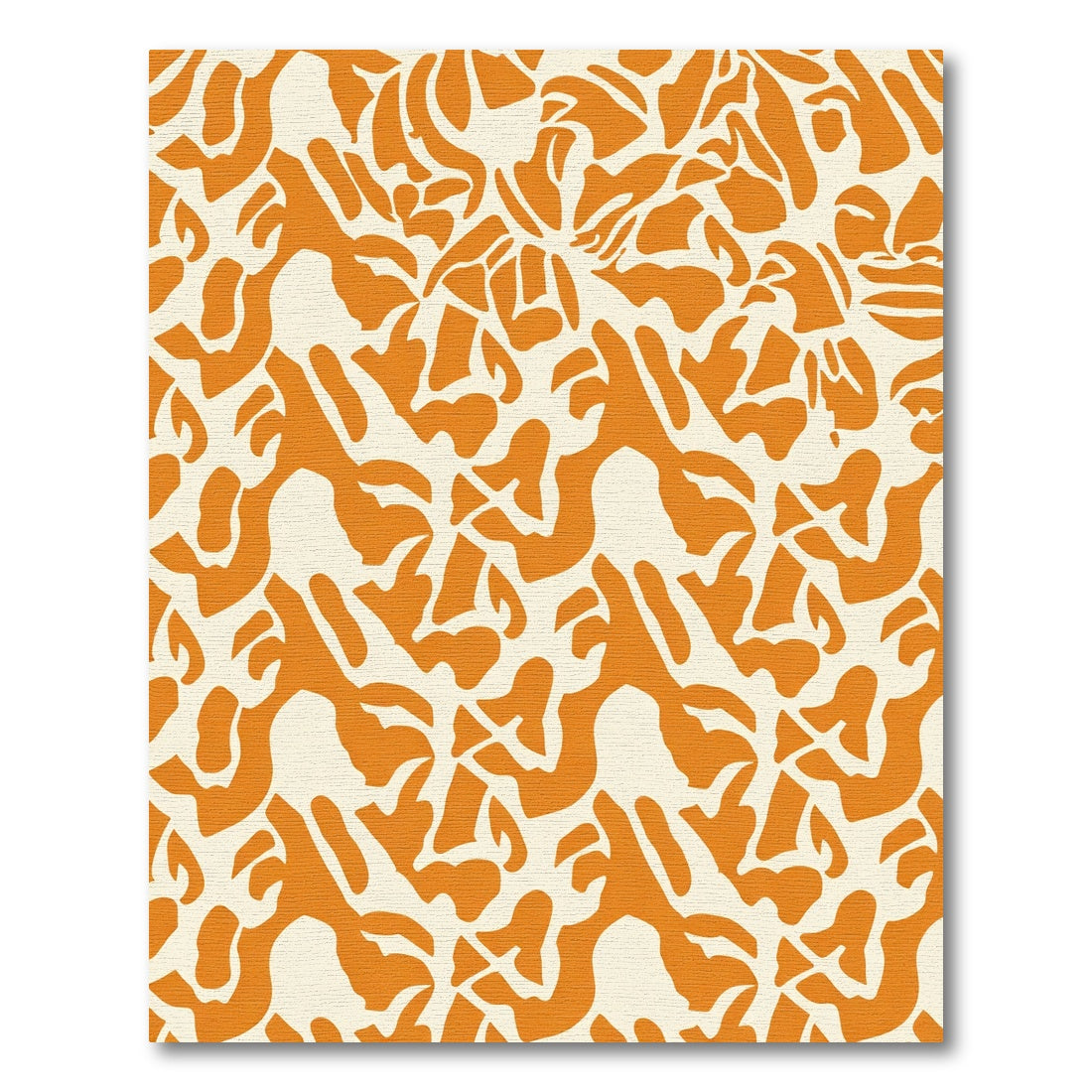 Bold Orange Abstract Organic Forms Rug