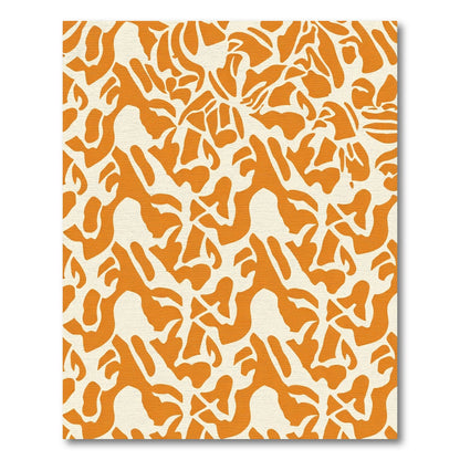 Bold Orange Abstract Organic Forms Rug