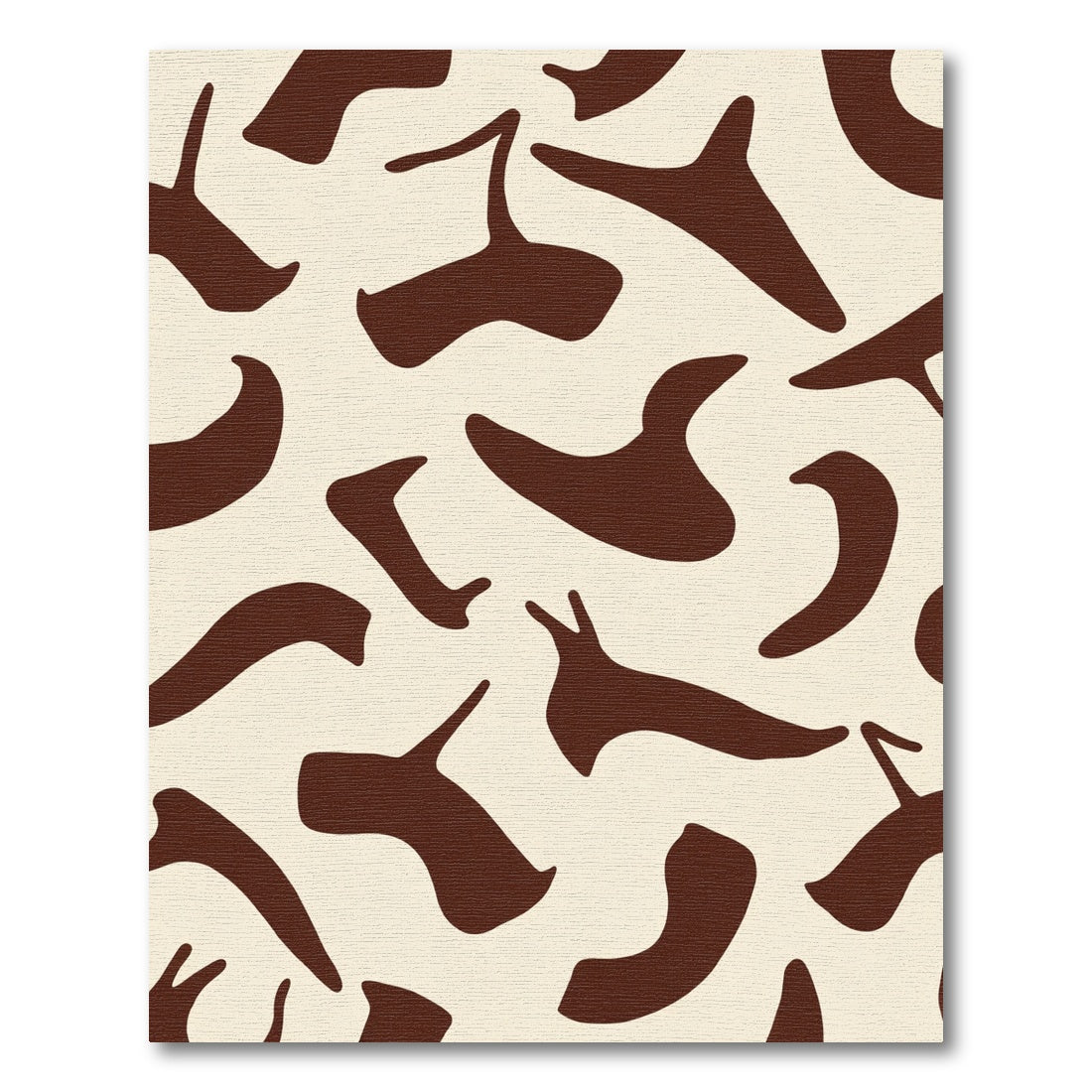 Brown Organic Blob Ivory Rug