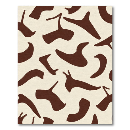Brown Organic Blob Ivory Rug