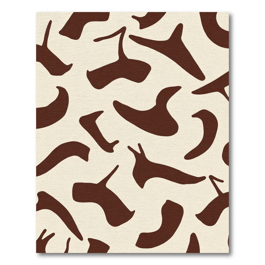 Brown Organic Blob Ivory Rug