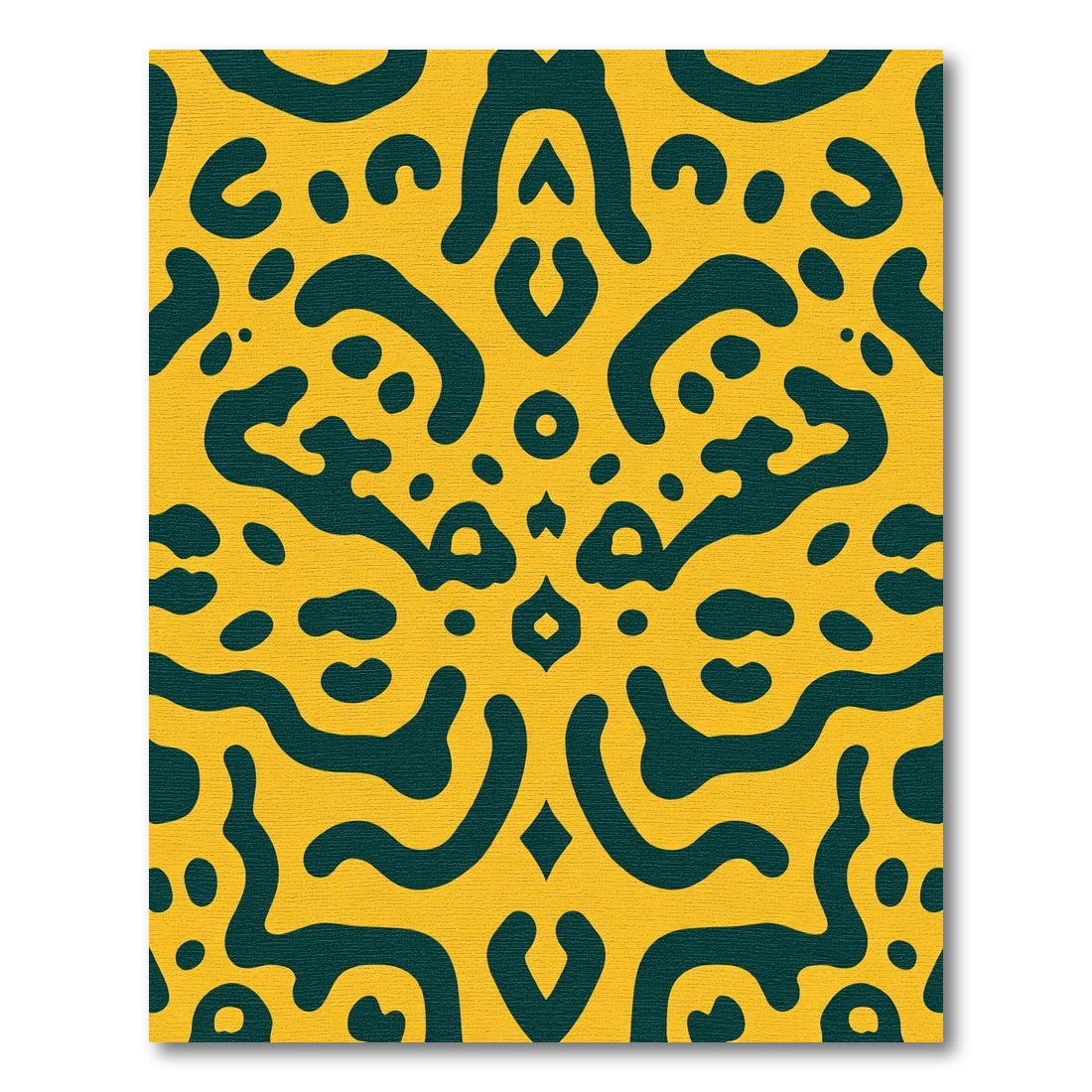 Yellow Teal Organic Abstract Collage Rug