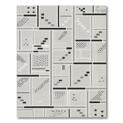 Black White Geometric Modern Area Rug