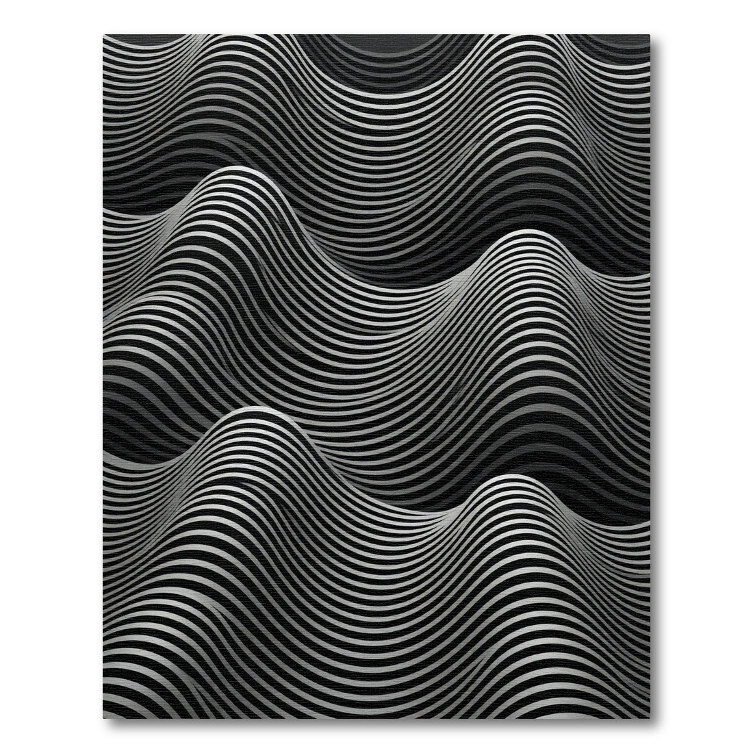 Monochromatic Wavy Stripe Texture Rug