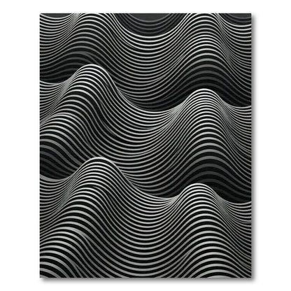 Monochromatic Wavy Stripe Texture Rug