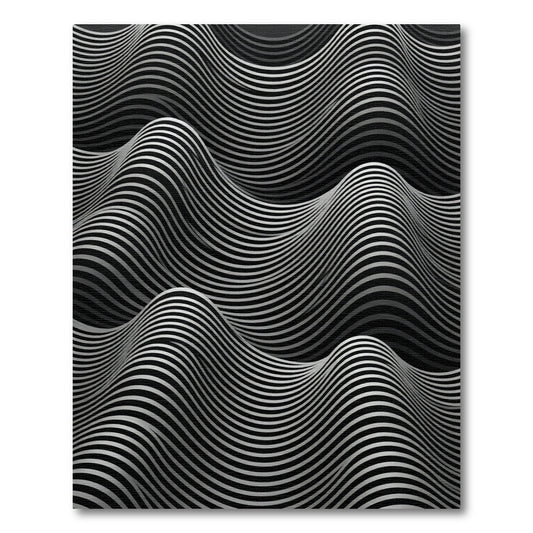 Monochromatic Wavy Stripe Texture Rug