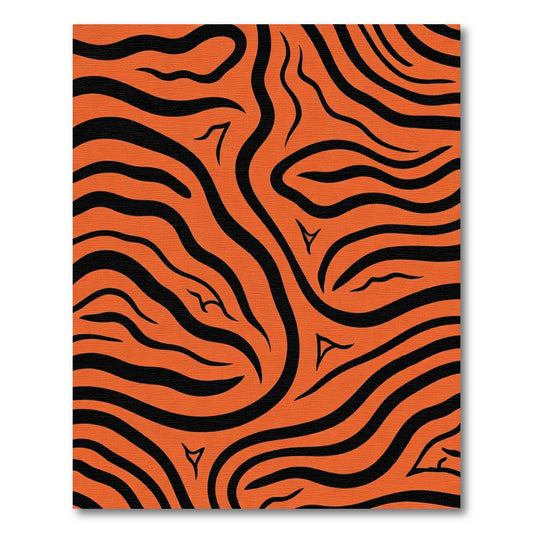 Bold Orange Black Animal Stripes Rug