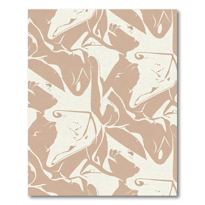 Taupe Abstract Floral Swirl Rug