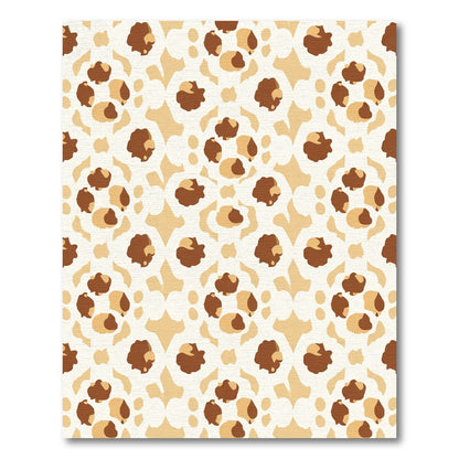 Brown Tan Organic Blossom Cluster Rug