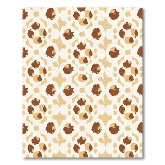 Brown Tan Organic Blossom Cluster Rug