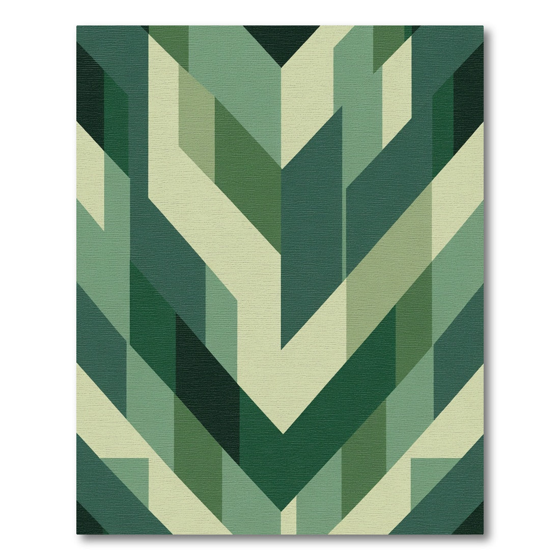 Geometric Angles Emerald Green Rug