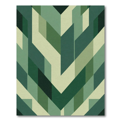 Geometric Angles Emerald Green Rug