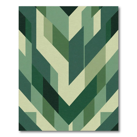 Geometric Angles Emerald Green Rug