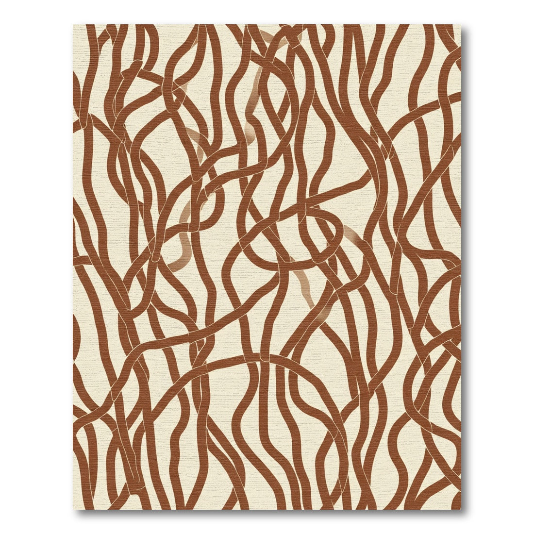 Abstract Brown Wavy Lines Rug