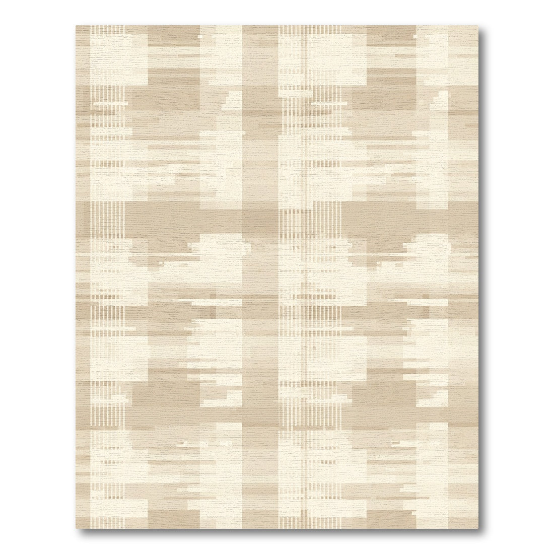 Earthy Tones Glitch Striped Rectangles Rug