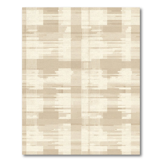Earthy Tones Glitch Striped Rectangles Rug