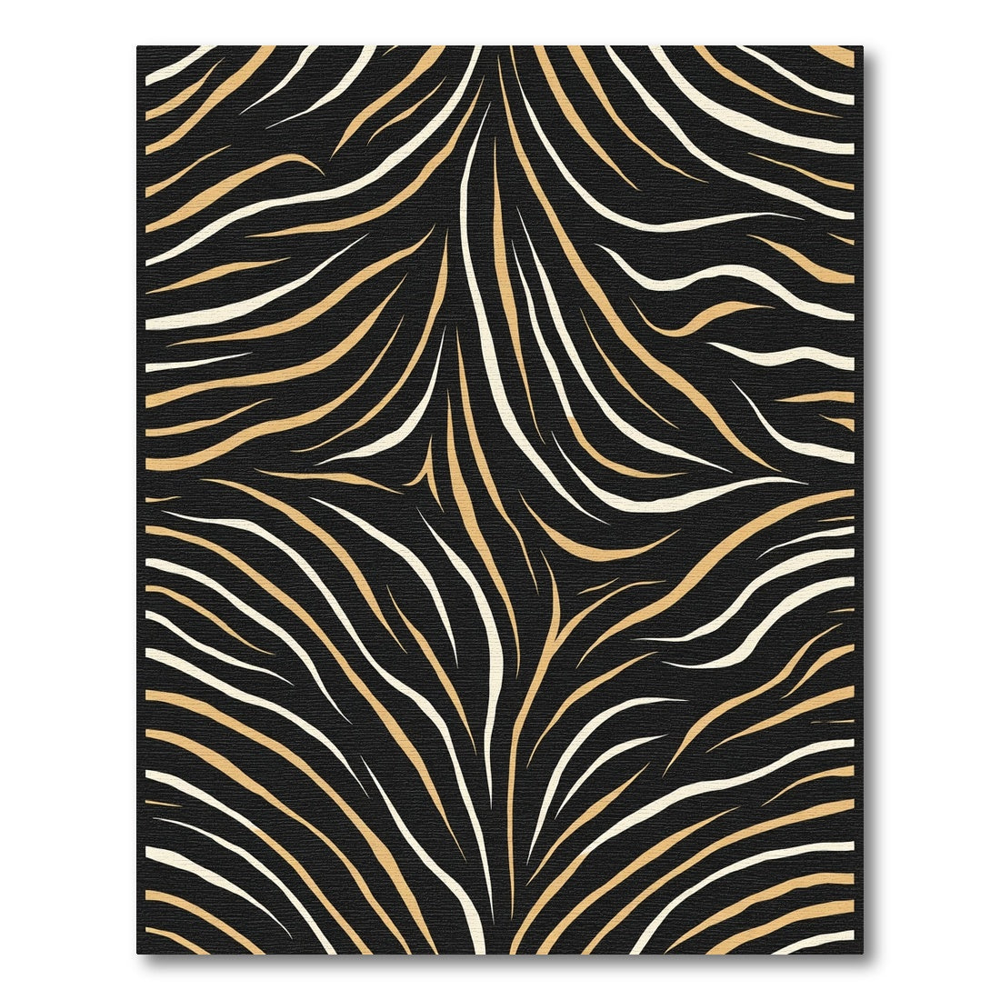 Black and Gold Wavy Stripes Rug