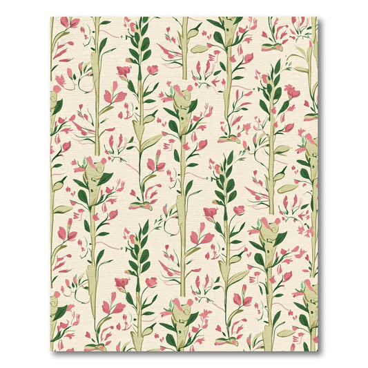Pink Blossom Stems Garden Rug