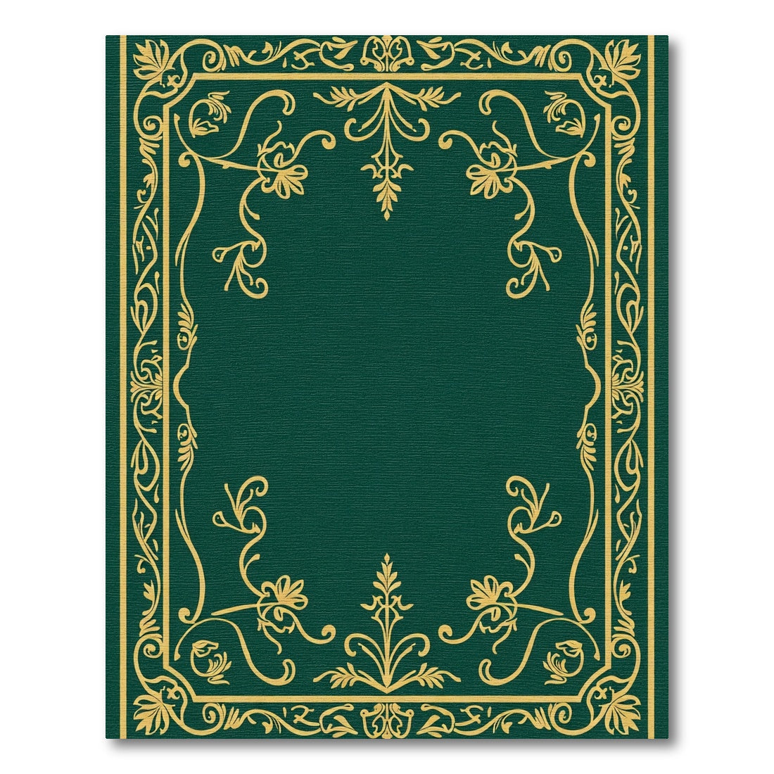 Emerald Gold Ornate Floral Scroll Rug