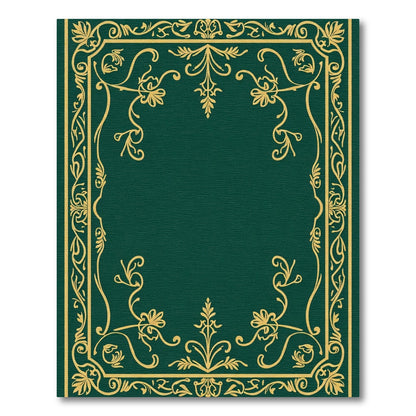 Emerald Gold Ornate Floral Scroll Rug