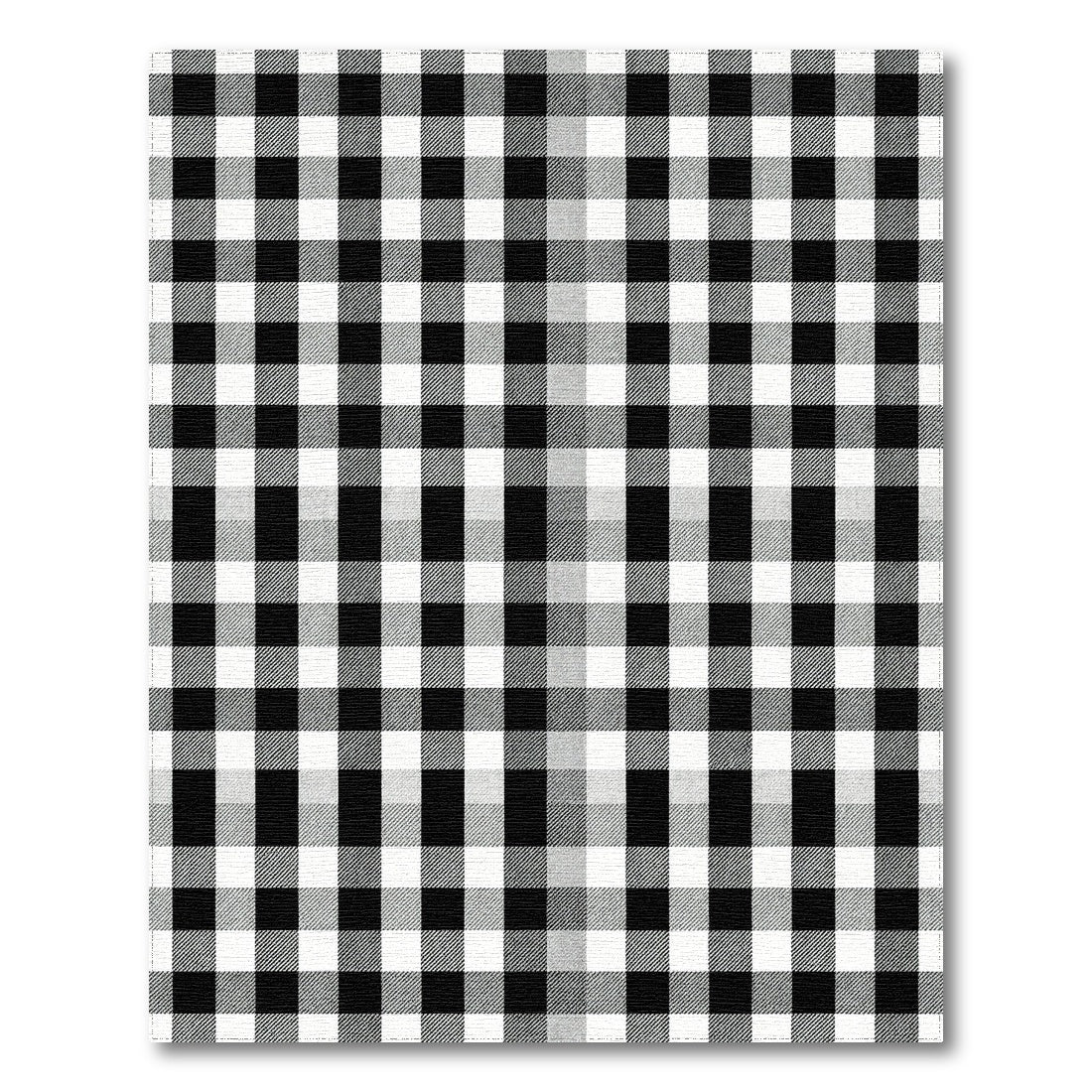 Geometric Modern Black and White Checkered Area Rug